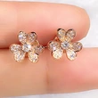 French retro high-end diamond flower earrings elegant lady full diamond earrings new earrings