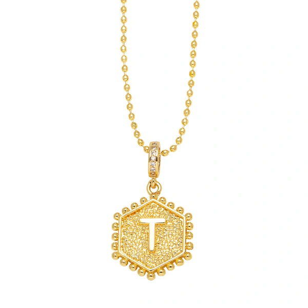 AS jewelry European and American hexagonal heart 26 English letters necklace clavicle necklace nkb296 necklace