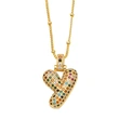 AS jewelry new color 26 English letters pendant necklace female inlaid zircon clavicle chain nkb031