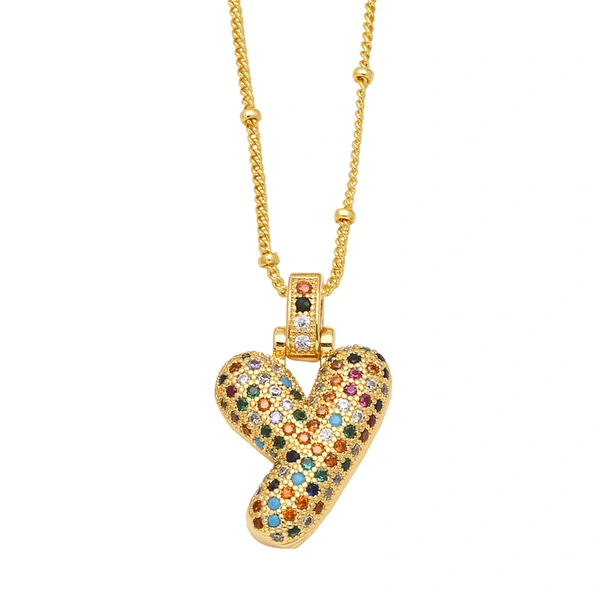 AS jewelry new color 26 English letters pendant necklace female inlaid zircon clavicle chain nkb031