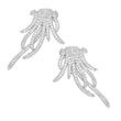  Fan-shaped imitation tassel earrings, octopus temperament design earrings, vintage high-end full-studded female earrings