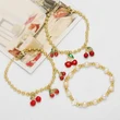 AS jewelry European and American copper plated 18k gold beaded fruit cherry pendant bracelet brf91 bracelet