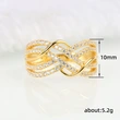 Light luxury high-end wave multi-layer line diamond ring female personality niche banquet exaggerated hollow ring