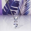 E-commerce new micro-inlaid heart-shaped necklace, earrings and ring three-piece love zircon jewelry set
