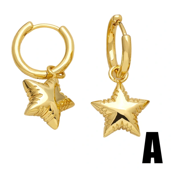 European and American hot-selling fashion simple high-end love earrings niche design five-pointed star earrings eru71