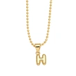 Hot sale 26 letters necklace female copper plated real gold polished letter pendant clavicle chain nkq67