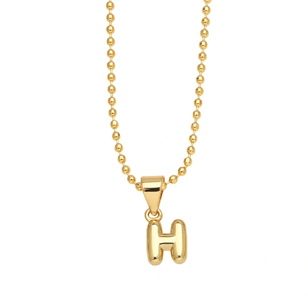 Hot sale 26 letters necklace female copper plated real gold polished letter pendant clavicle chain nkq67