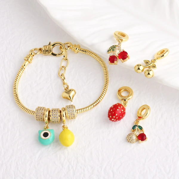 AS jewelry Europe and the United States hot selling fruit cherry eye pendant diy bracelet hand jewelry brn18 bracelet