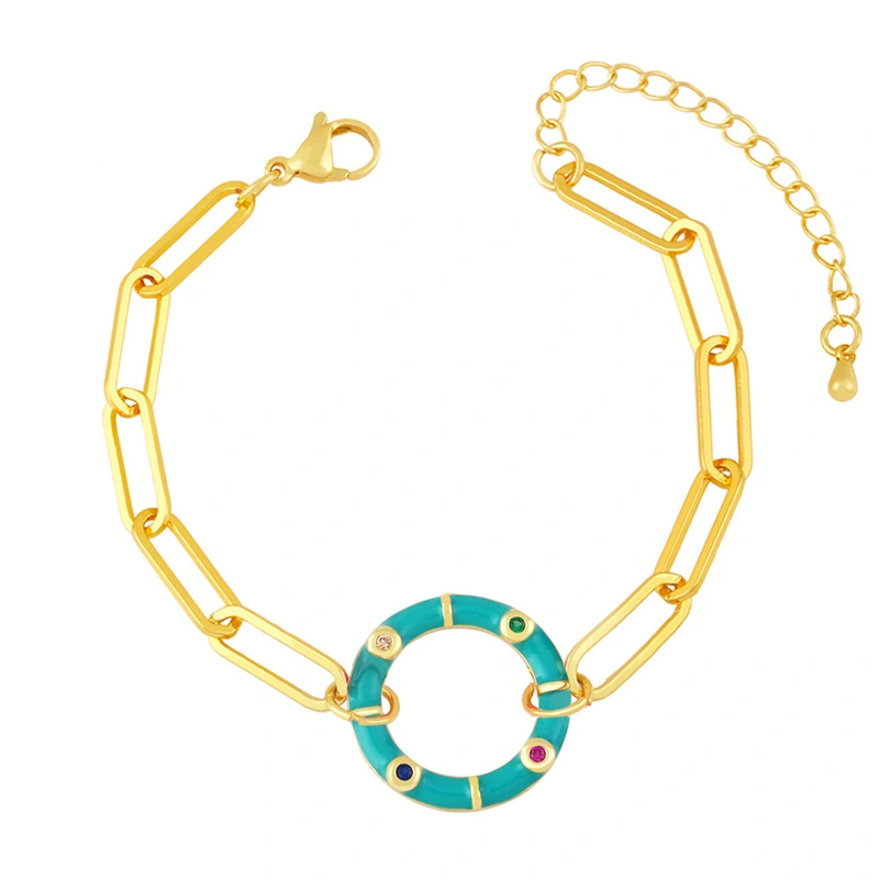 Clearance Bohemian style color oil drop geometric round bracelet female European and American trendy niche bracelet bre97