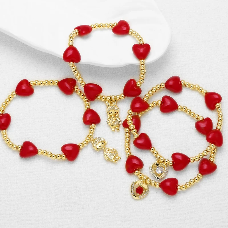 AS jewelry Europe and the United States hot selling gold-plated boy and girl love heart-shaped bracelet hand jewelry brh09 bracelet