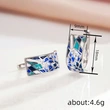 New style earrings for women, blue and white porcelain, smudged oil painting, small fresh new Chinese style jewelry