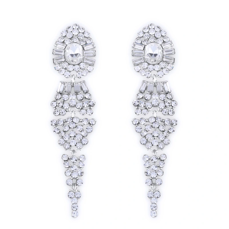 AS jewelry European and American simple tassel water drop earrings women's wedding crystal earrings earrings wholesale ern57