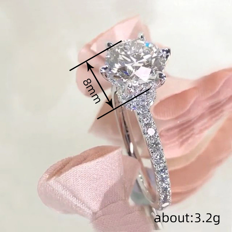 Manufacturers wholesale elegant micro-inlaid ring female princess sweet light luxury shining ring high-end exquisite single ring
