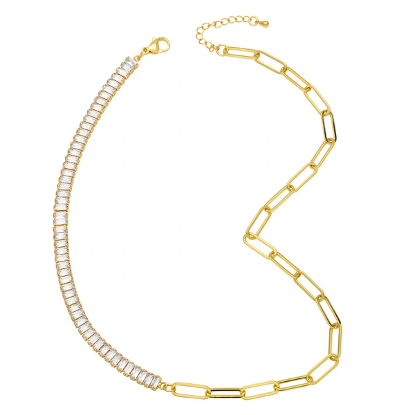 European and American niche light luxury zircon necklace sweet cool girl high-end style simple clavicle chain necklace nkb130