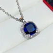 European and American style jewelry set fashionable square royal blue glass series accessories luxurious and elegant jewelry