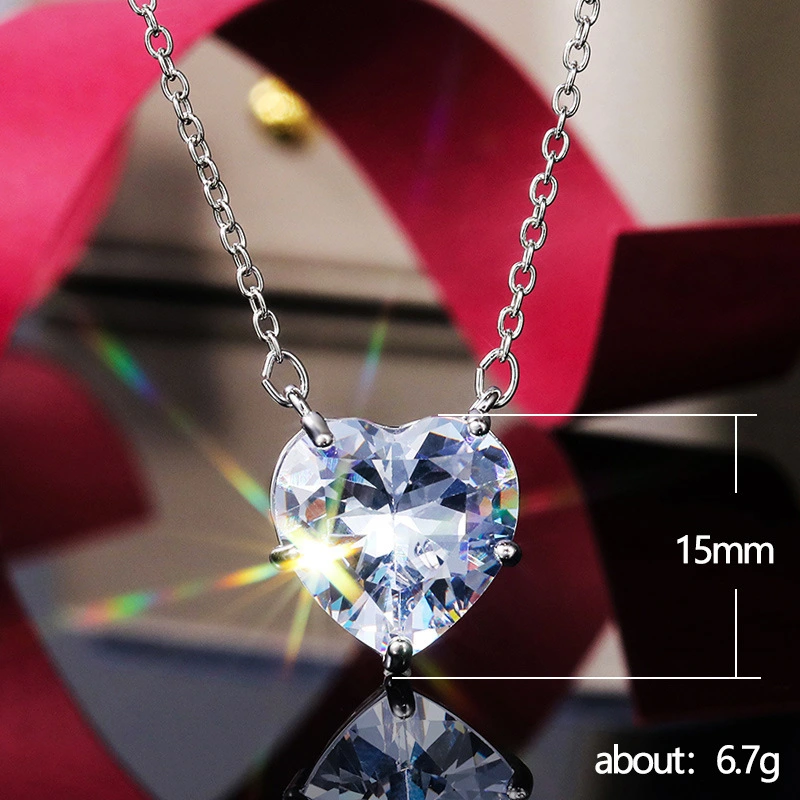 European and American new hot selling love necklace single zircon jewelry women's exquisite clavicle chain wholesale