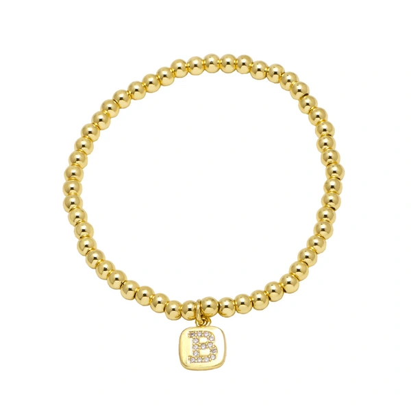 AS jewelry hot selling square 26 English letters pendant bracelet female beaded bracelet brf55