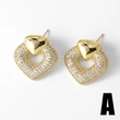 AS jewelry studs hot selling love full zircon earrings female copper plated real gold earrings era038