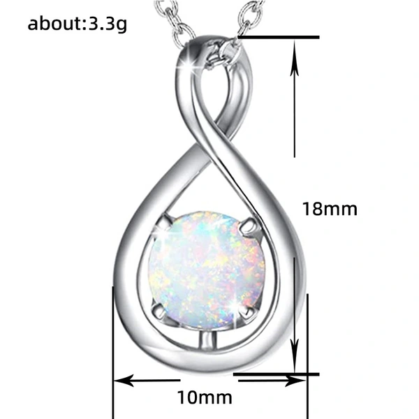Eight-character dynamic necklace imitation opal pendant colorful clavicle chain gift surprise romantic souvenir