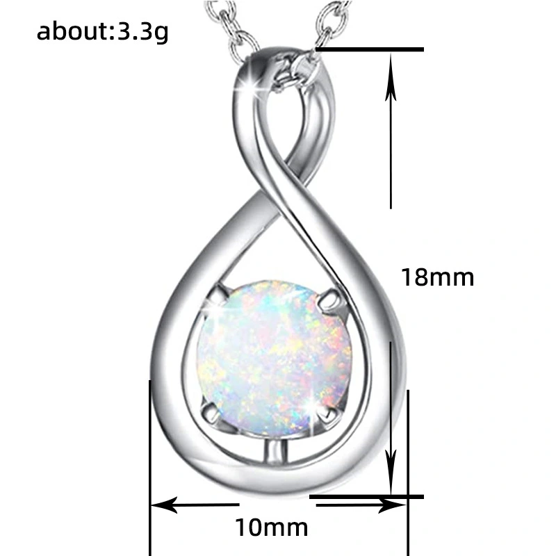 Eight-character dynamic necklace imitation opal pendant colorful clavicle chain gift surprise romantic souvenir