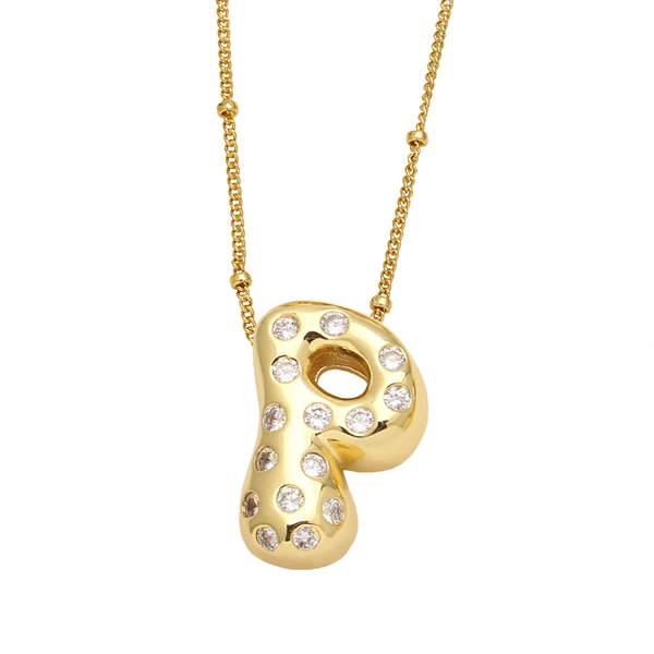 AS jewelry new fat 26 English letters pendant necklace gold-plated zircon clavicle chain nkq97