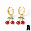 AS jewelry European and American hot-selling copper plated real gold fruit cherry insect pendant earrings earrings female era039