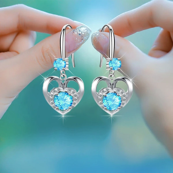 Kuaishou live broadcast earrings temperament peach heart-shaped pendant earrings Korean style trendy women's earrings