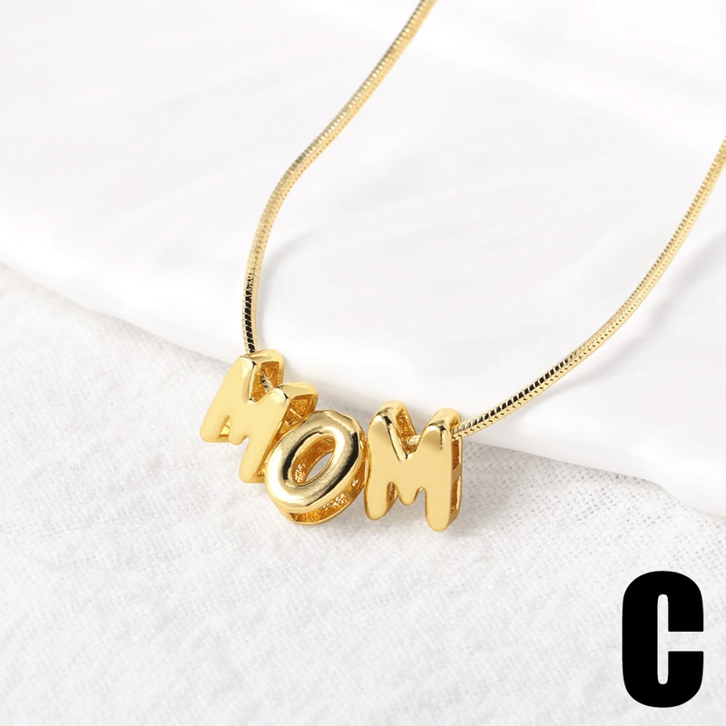 AS jewelry Europe and the United States hot selling Mother's Day English letter mom pendant necklace clavicle chain female nkb604