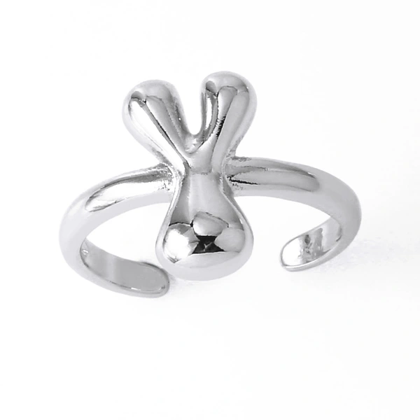 AS jewelry European and American hot selling 26 English letters ring female copper plated 18k gold open ring rih05