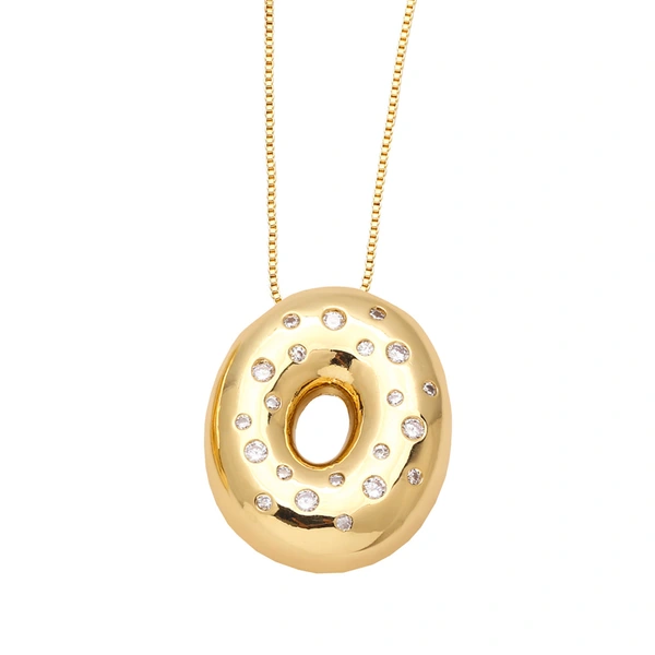 AS jewelry fat English letter necklace female gold-plated zircon clavicle chain nkb241