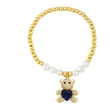 European and American trendy love bear bracelet female design niche versatile temperament pearl bracelet wholesale bra61