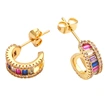 C-shaped colored zircon earrings for women 2022 new European and American style fashion personality versatile earrings era080