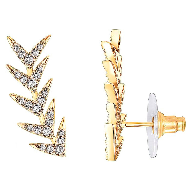  European and American zircon earrings Christmas jewelry long earrings dart boomerang light luxury high-end earrings