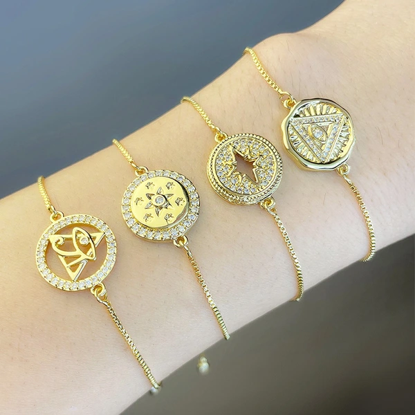 Clearance light luxury niche simple European and American trend personality cold style high-end geometric eye bracelet female brd56