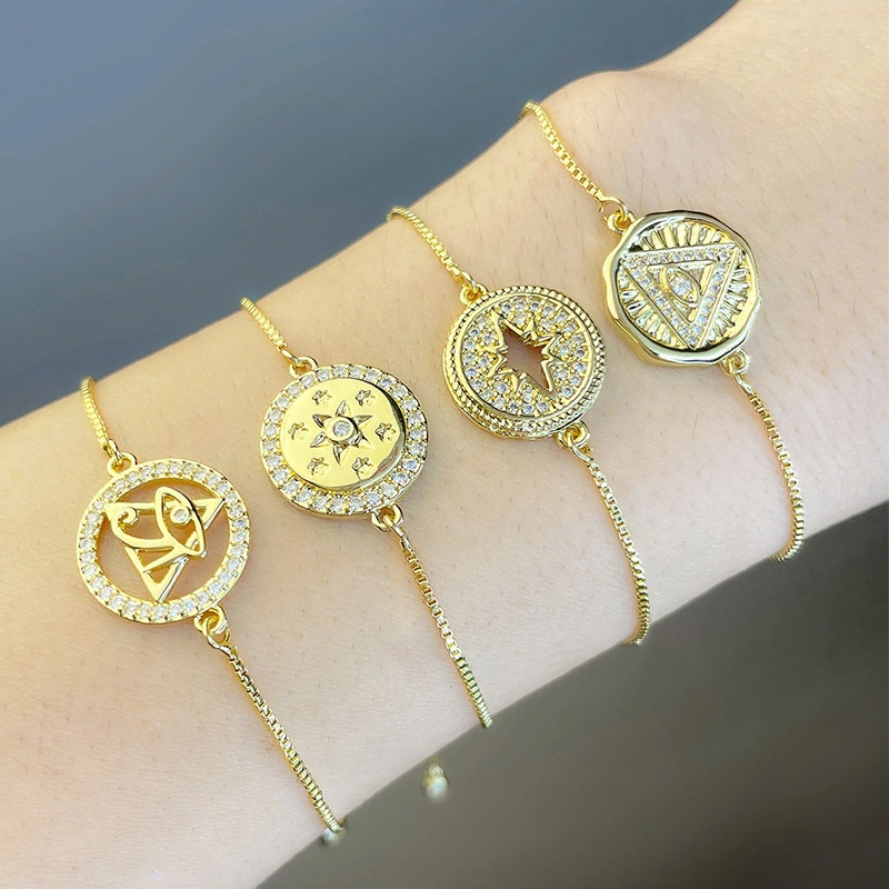 Clearance light luxury niche simple European and American trend personality cold style high-end geometric eye bracelet female brd56