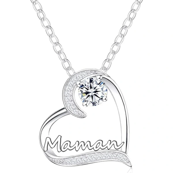 Hot selling love heart necklace exquisite gift for mother, zircon jewelry, fashionable and simple popular style
