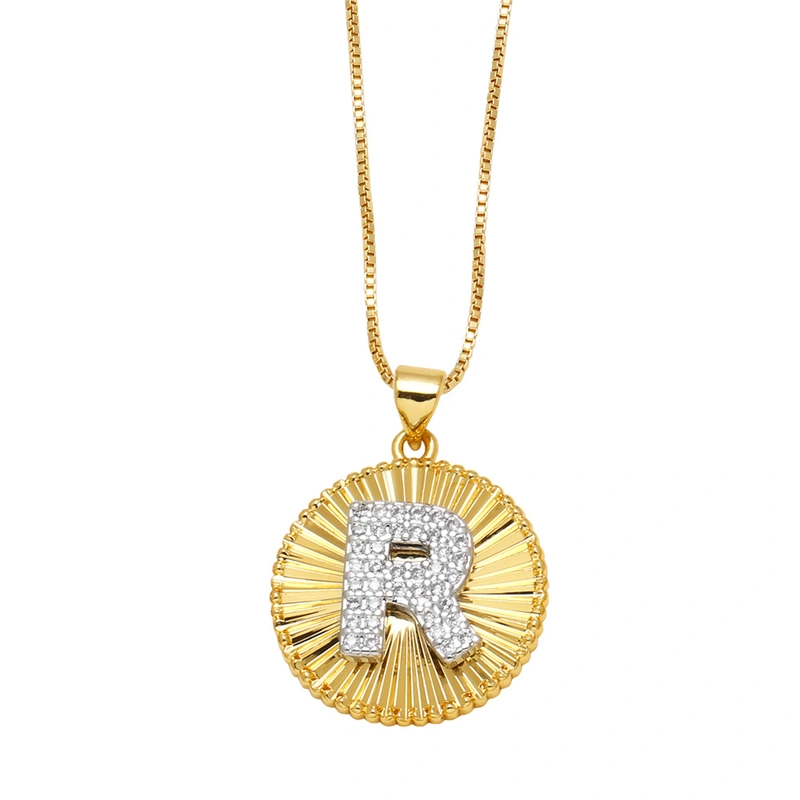 AS jewelry European and American copper plated real gold 26 English letters necklace clavicle chain nkb107 necklace