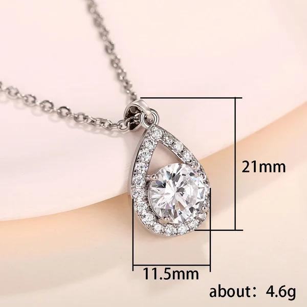 Source new Angel's Tears water drop zircon necklace simple pear-shaped necklace wholesale