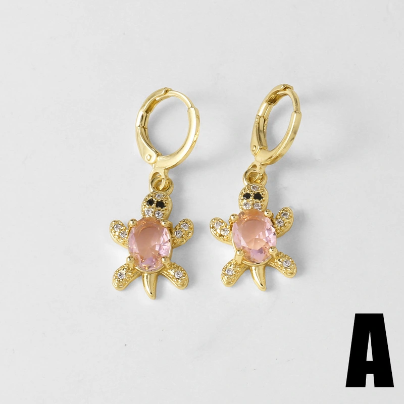 AS jewelry hot selling ocean wind pendant earrings turtle crab copper gold-plated earrings erz71