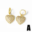 AS jewelry new style inlaid with zircon copper plated 18k gold love heart pendant earrings earrings female era093