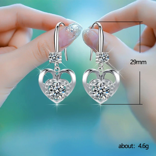 Kuaishou live broadcast earrings temperament peach heart-shaped pendant earrings Korean style trendy women's earrings