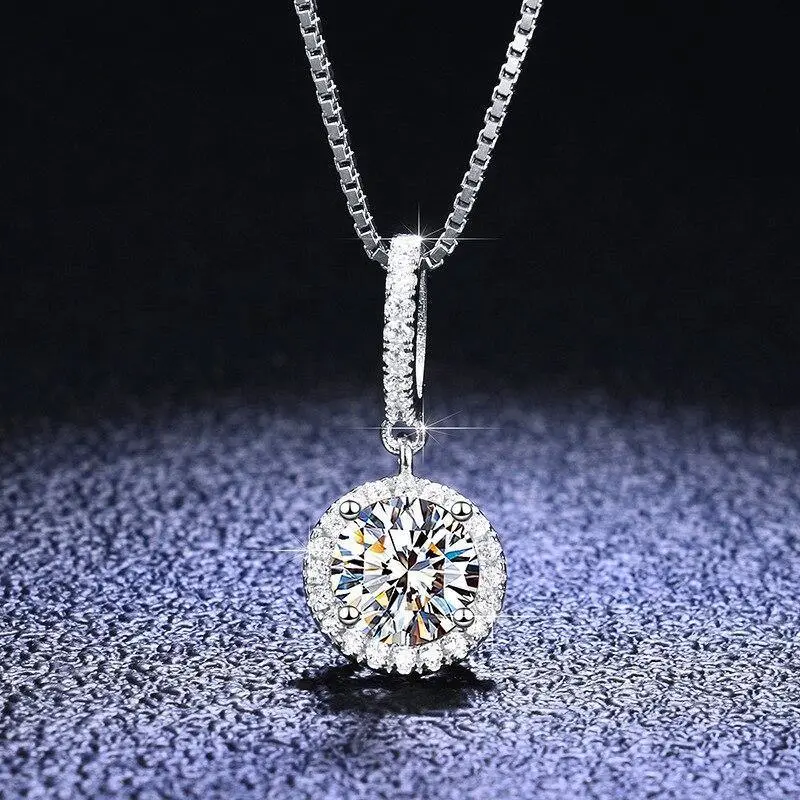 French socialite circle necklace high-end retro simple full diamond women's pendant clavicle chain (including chain)