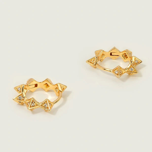Simple, small and exquisite polygonal earrings with a cool personality, metallic earrings, hip-hop style, street style