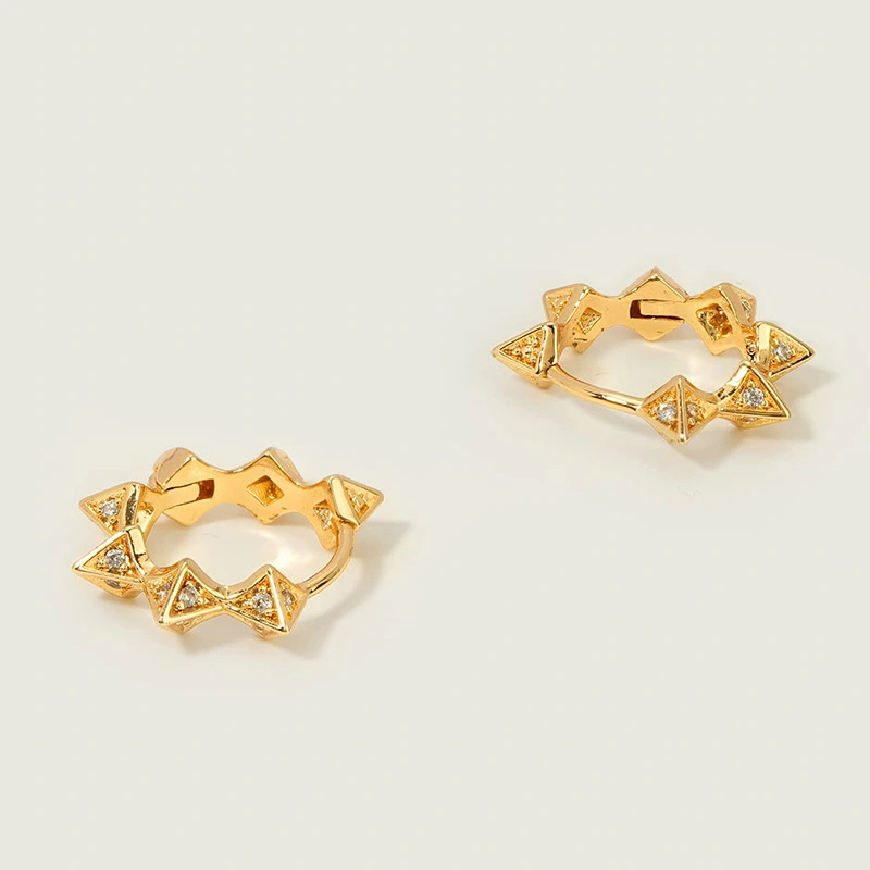 Simple, small and exquisite polygonal earrings with a cool personality, metallic earrings, hip-hop style, street style
