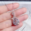 New necklace eight hearts and eight arrows full diamond zircon teardrop pendant temperament women's clavicle chain