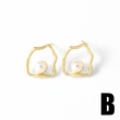 AS jewelry hot-selling pearl love peach heart smooth earrings women's gold-plated earrings erq72