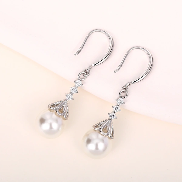 New earrings exquisite and elegant imitation pearl long earrings for women wedding bridal earrings for women