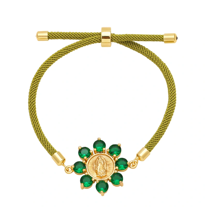 Hot selling fashion Madonna flower braided bracelet women inlaid with colored zircon accessories bracelet bra63