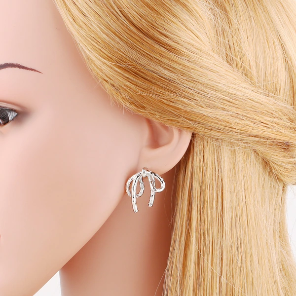 AS jewelry studs source hot selling bow earrings female gold-plated zircon earrings earrings erz30