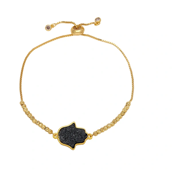 Jewelry palm bracelet female European and American simple light luxury copper plated real gold hand jewelry bracelet brd27